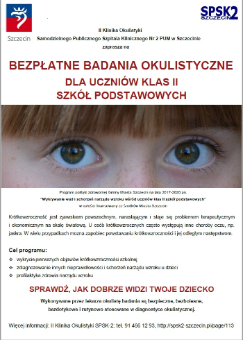 Wykrywanie wad i schorzeń narządu wzroku wśr&oacute;d uczni&oacute;w klas II szk&oacute;ł podstawowych